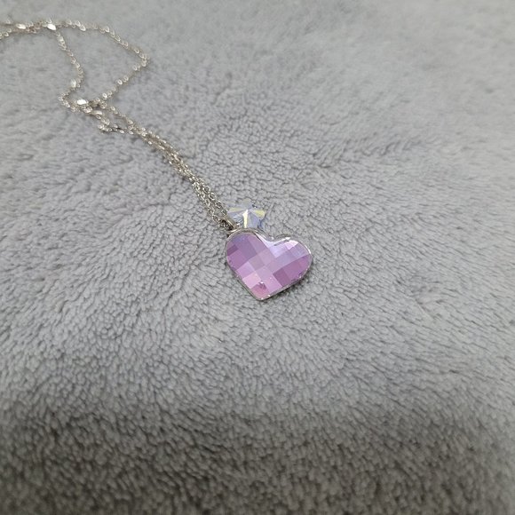 Discontinued Swarovski Crystal Heart & Butterfly Necklace w/ Box - Picture 3 of 3